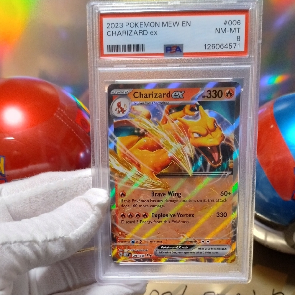 Charizard EX 2024 MEW EN GRADED PSA NM-MT 8